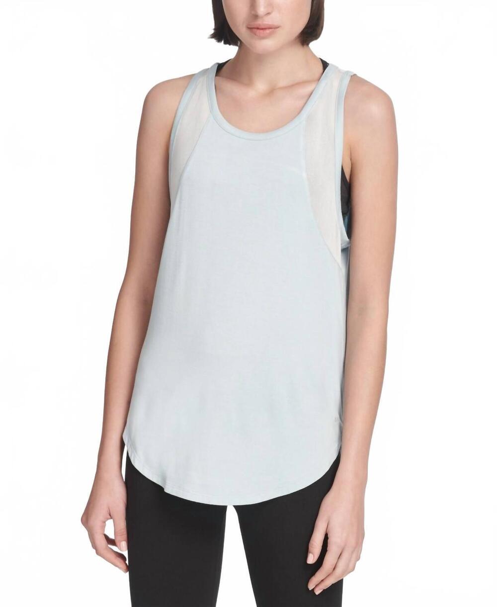NEW DKNY sport mesh trimmed tank in surreal